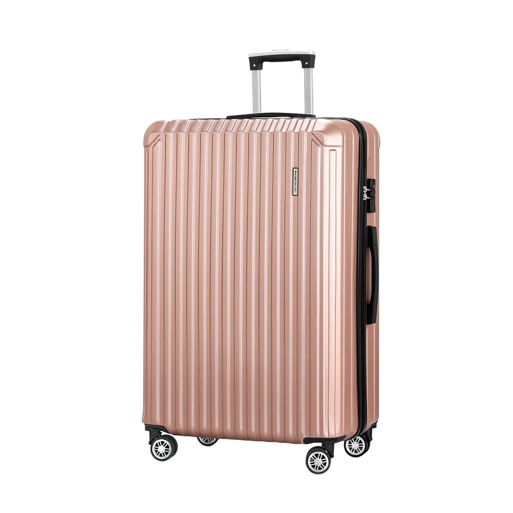 28'' Luggage Travel Suitcase Set TSA Carry On Hard Case - Rose Gold