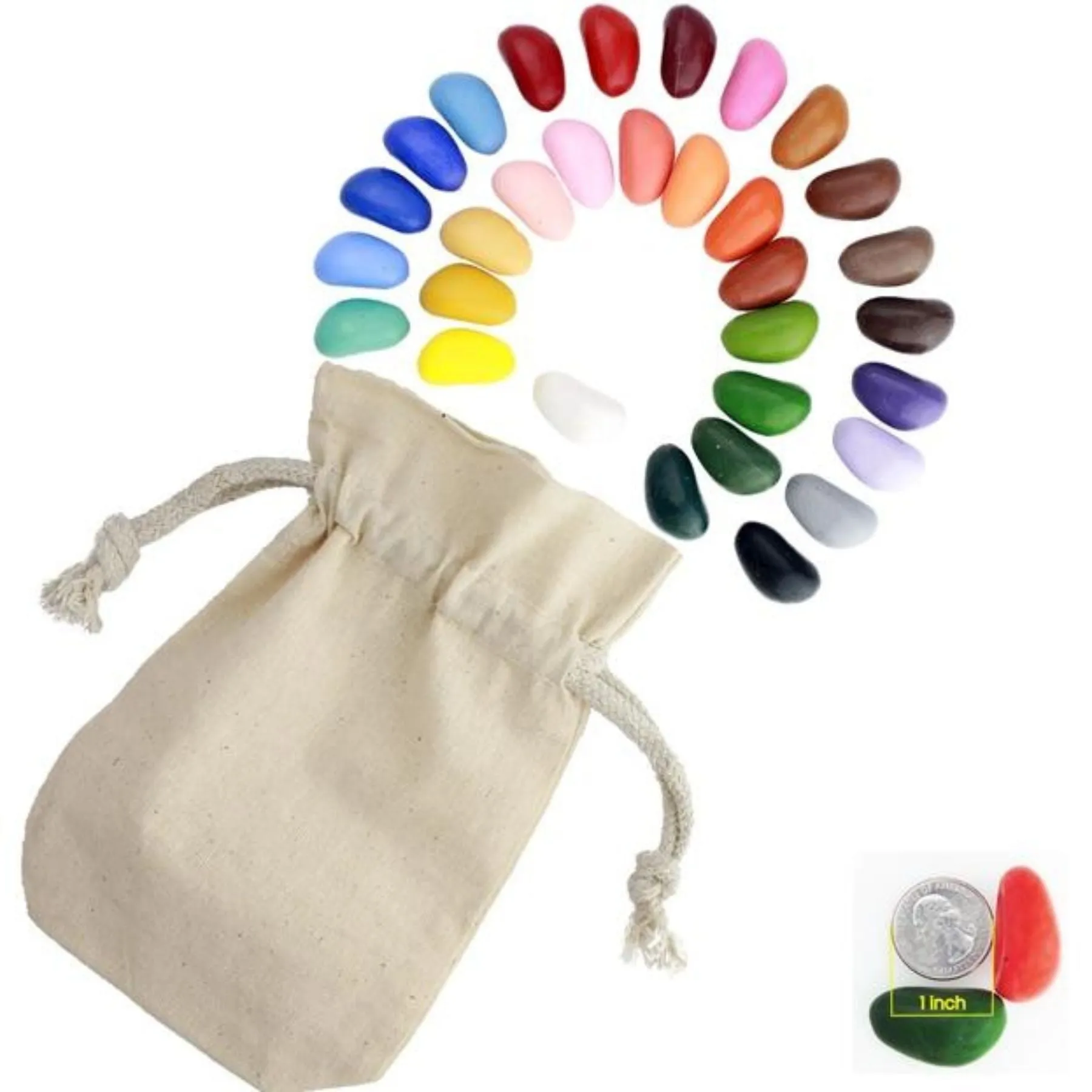 32  Colours Rock Crayons in Muslin Bag