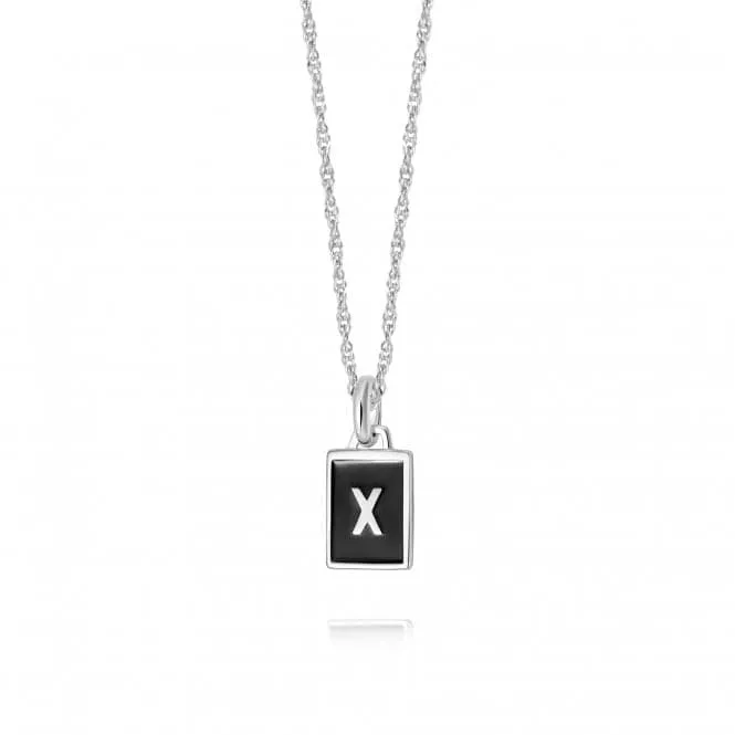 Alphabet Initial Recycled Sterling Silver X Necklace BETX_SLV