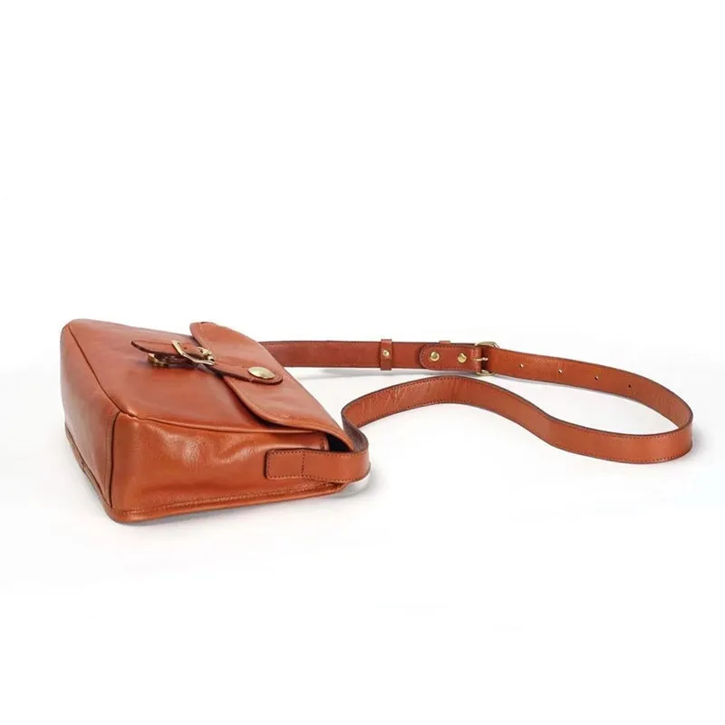 American Vintage Vegetable Tanned Leather Messenger Bag Women's Crossbody Bag