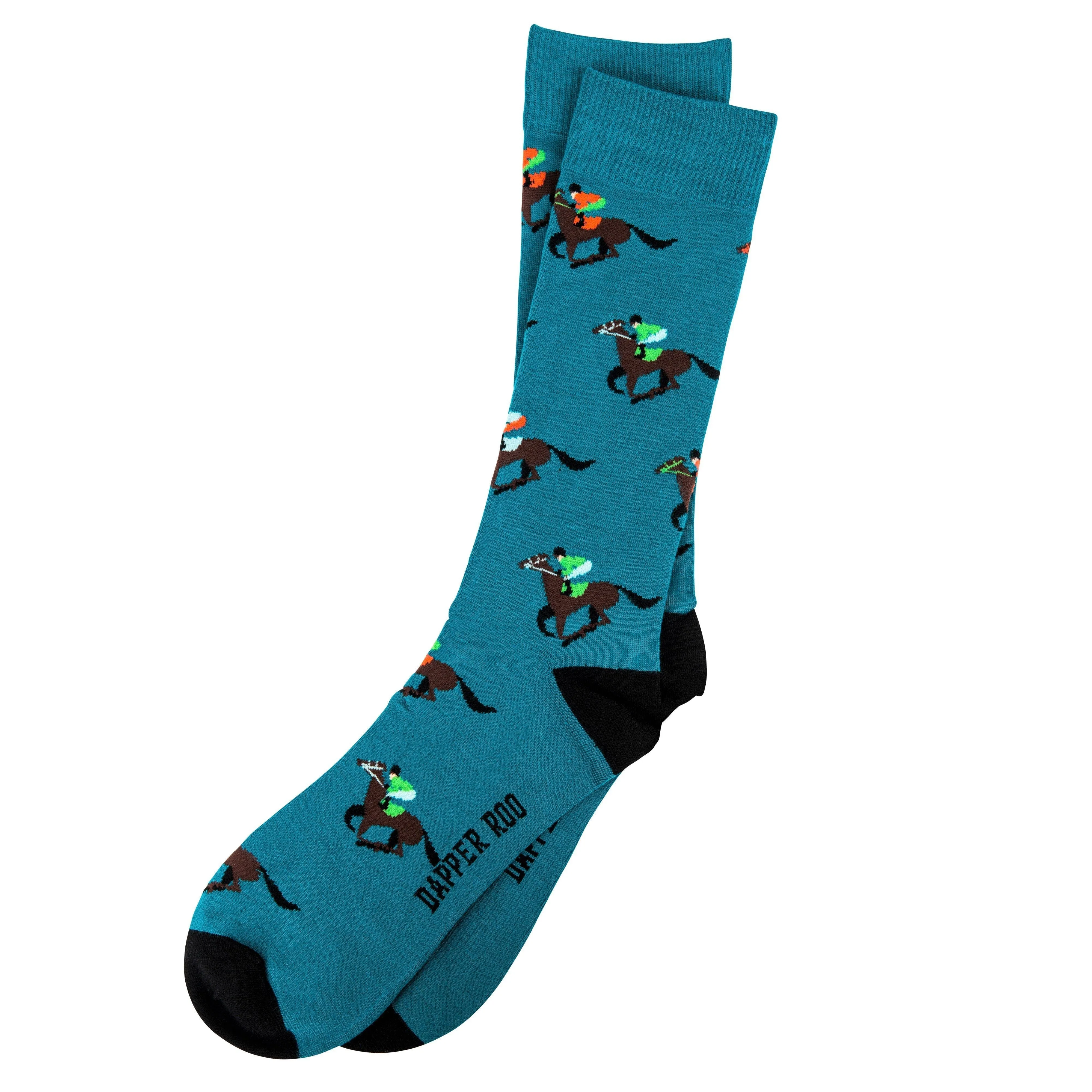 At the Races Horse & Jockey Bamboo Socks by Dapper Roo