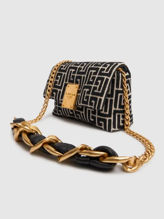 Balmain   Mini 1945 monogram jacquard bag 