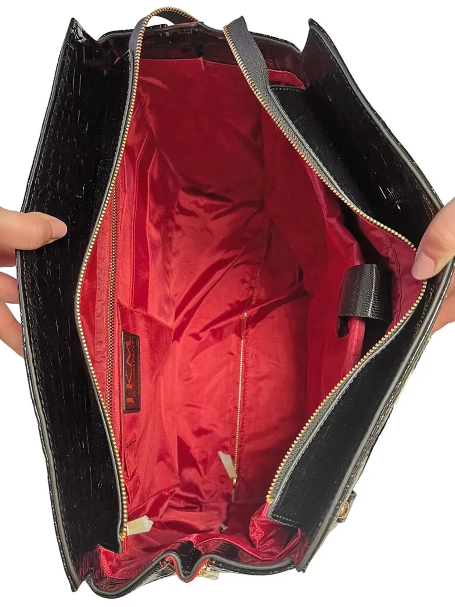 BATON ROUGE Red & Black Alligator Computer Rolling Bag