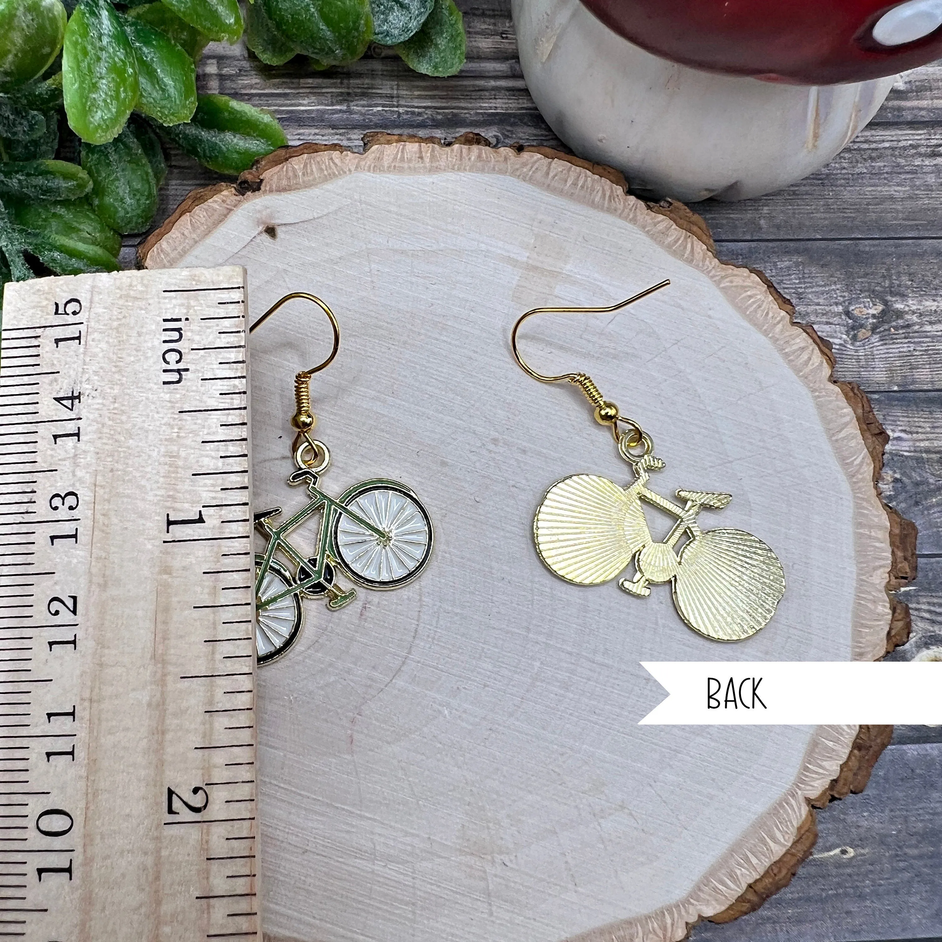 Bicycle Enamel  Earrings - Outdoors, Sports