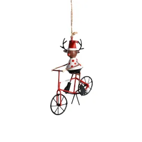 Bicycle Riding Reindeer with Tour de France Jersey Ornament