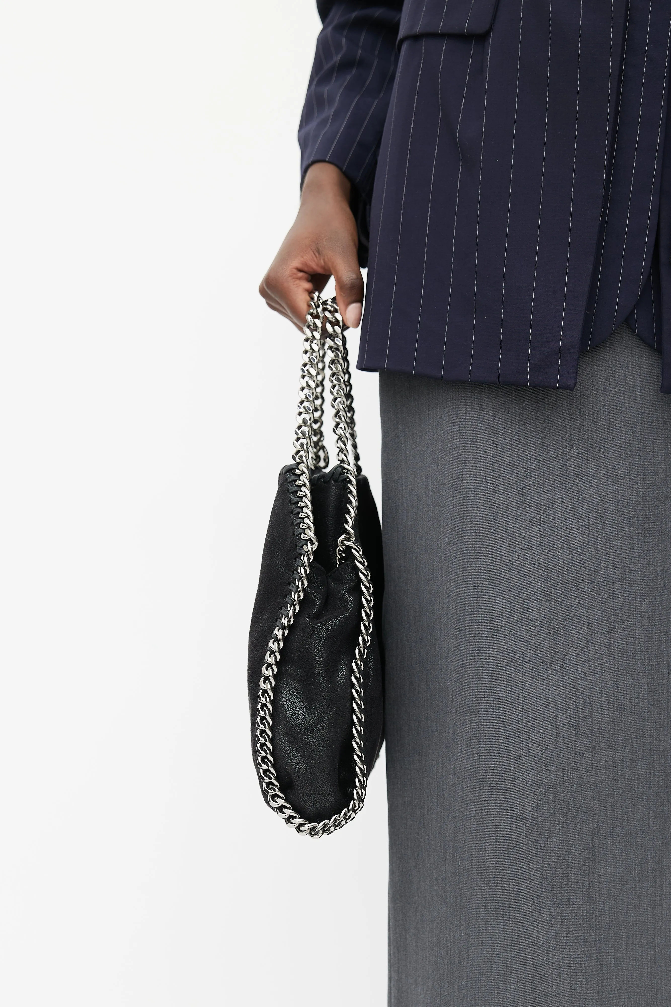 Black & Silver Small Falabella Bag