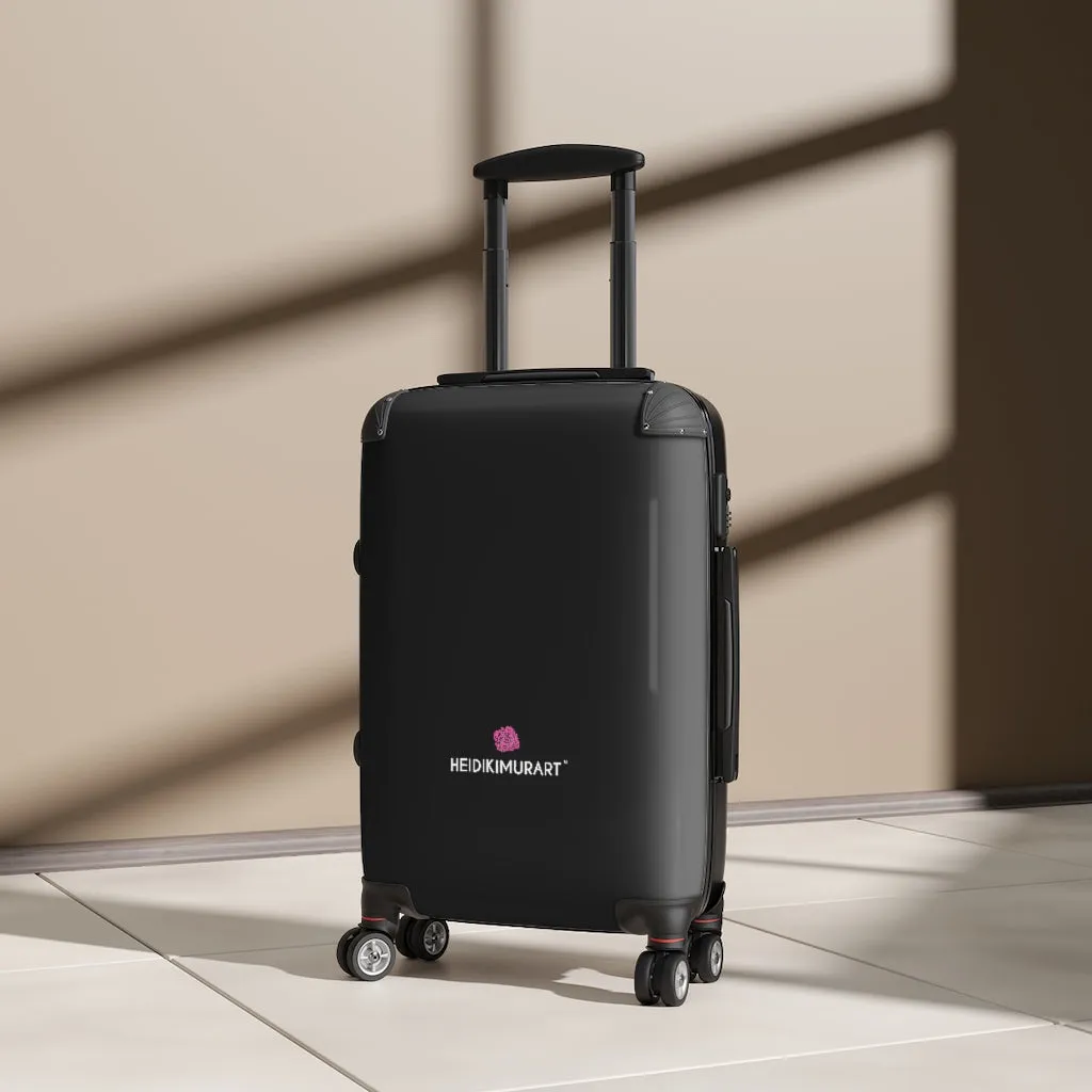 Black Best Cabin Suitcase, Carry On Luggage With 2 Inner Pockets & Built in TSA-approved Lock With 360° Swivel