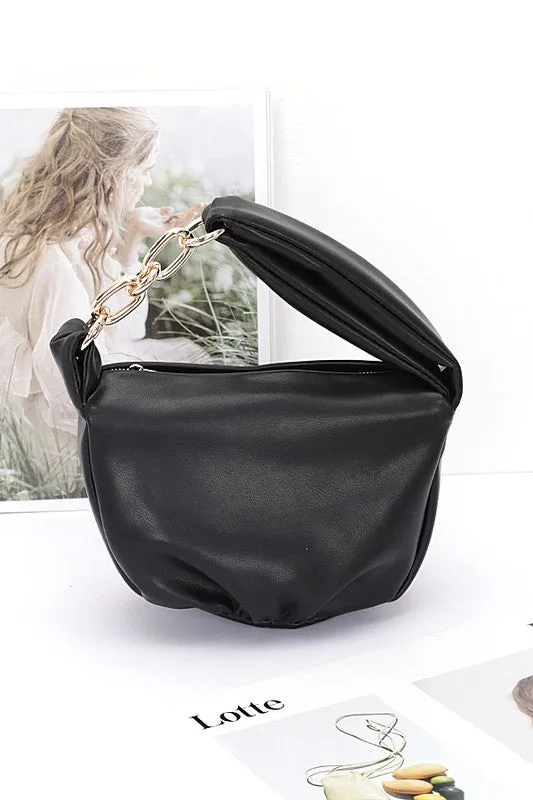 Black Chunky Chain Handle Mini Bag