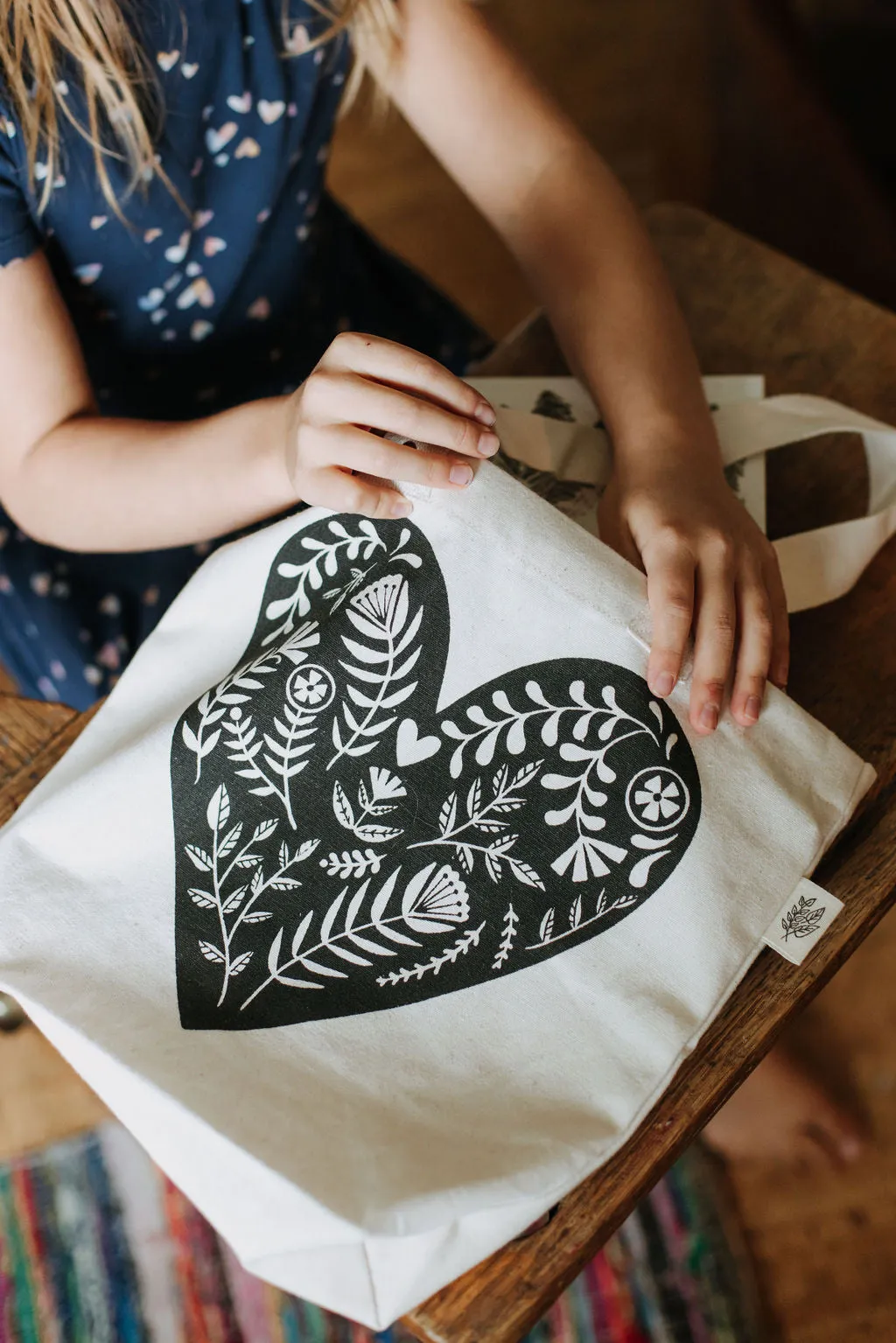 Black Heart Kids Tote