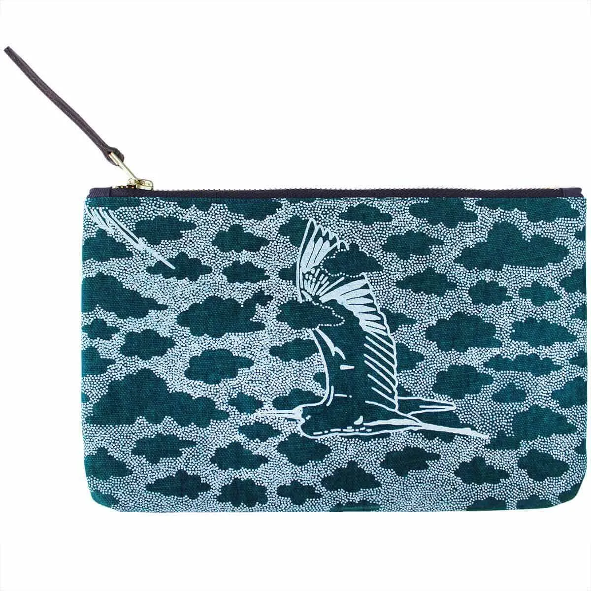 Blue Bird Print Pouch