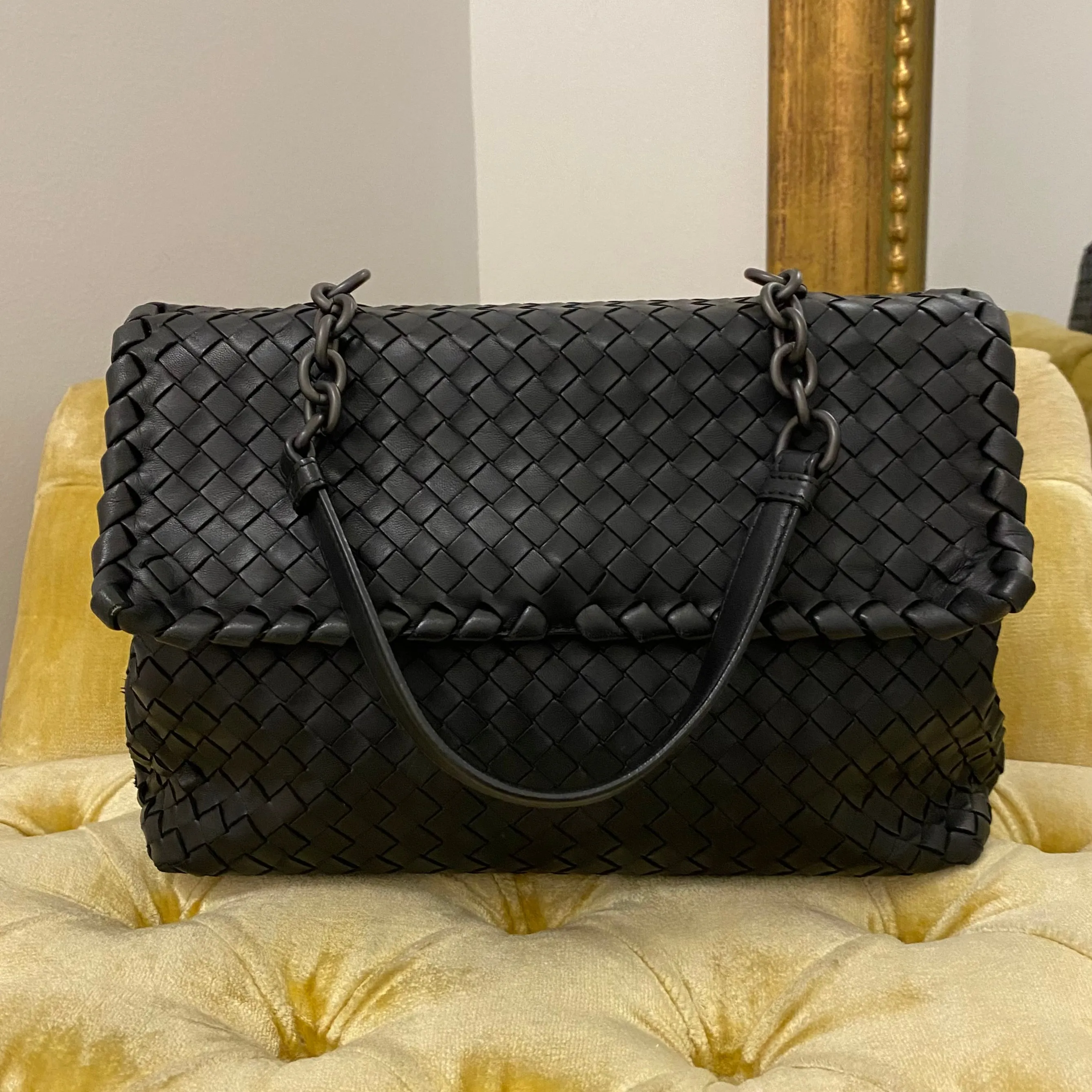 Bottega Veneta Black Olimpia Short Handle Bag