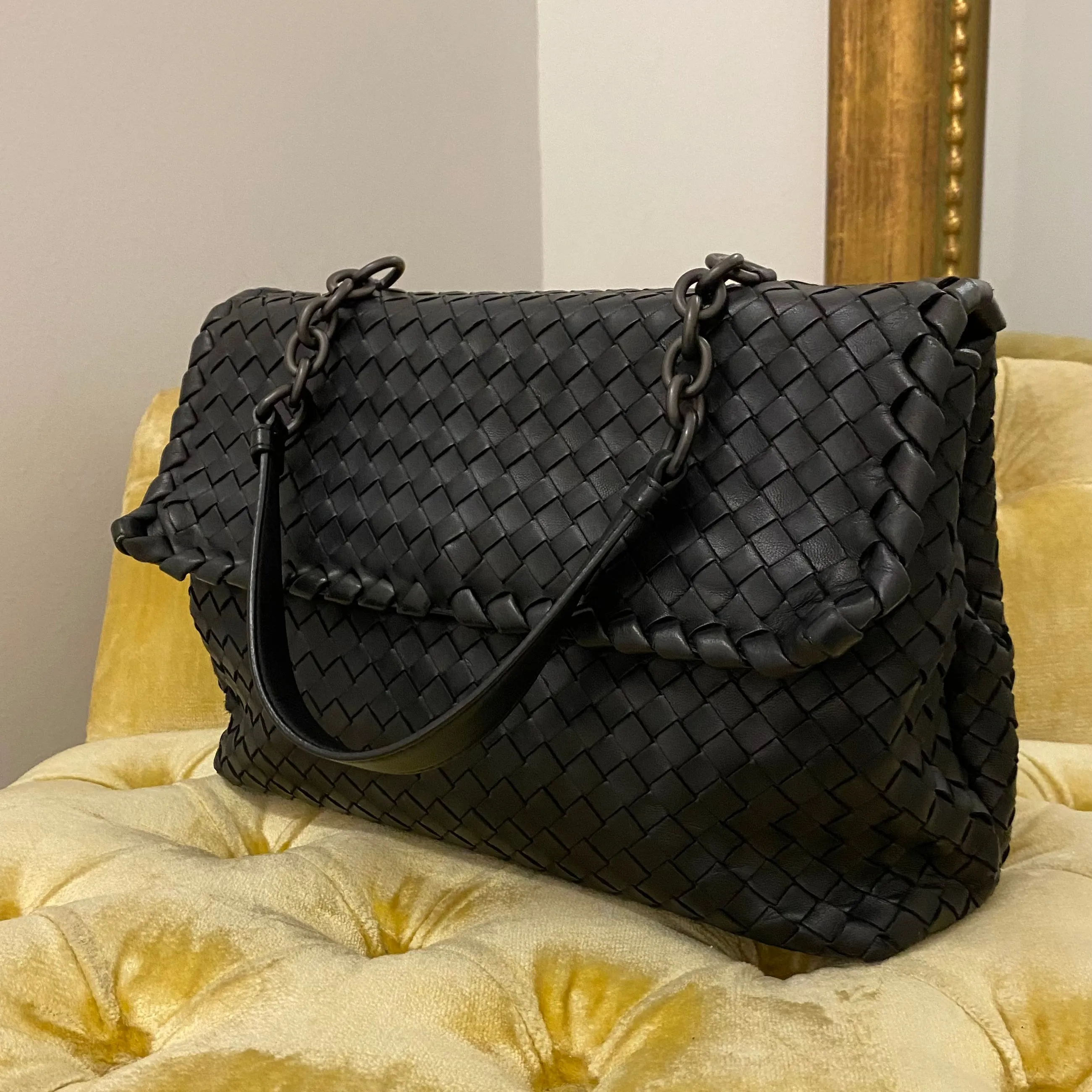 Bottega Veneta Black Olimpia Short Handle Bag