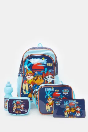 Boys Blue Paw Patrol Print Trolley Set (5 Piece)