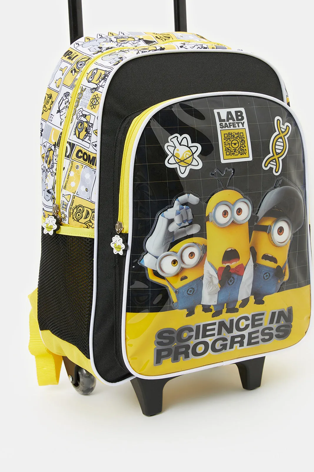 Boys Yellow Minion Science Trolley Bag (5 Piece)