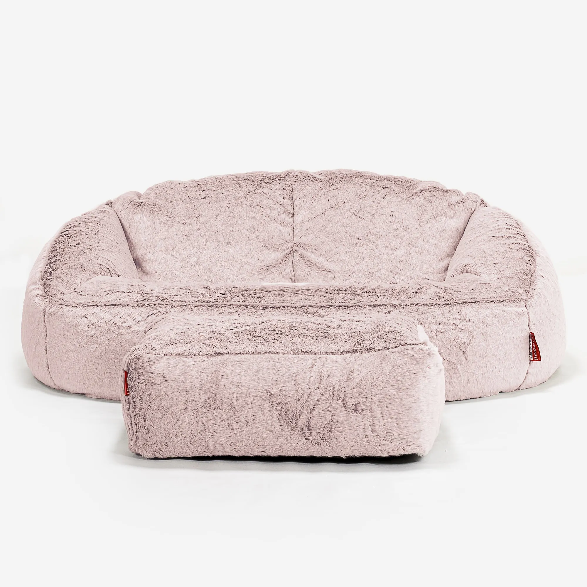 Bubble Sofa Bean Bag - Fluffy Faux Fur Rabbit Dusty Pink