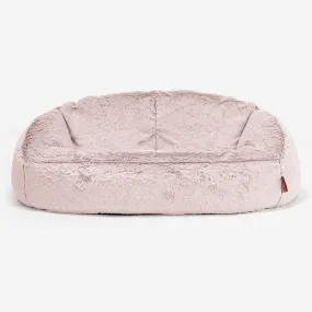 Bubble Sofa Bean Bag - Fluffy Faux Fur Rabbit Dusty Pink