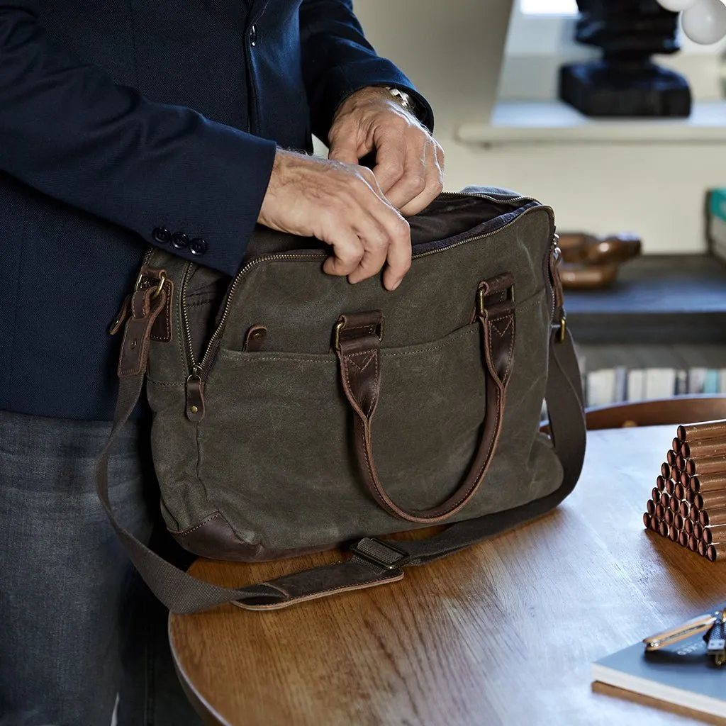 Canvas & Leather Laptop Bag