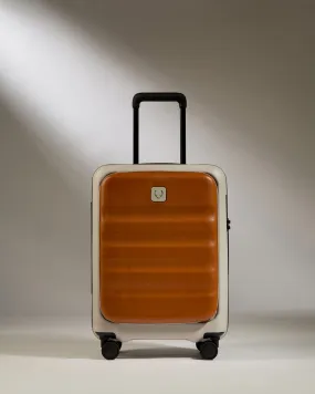 Carry-on with Pocket Luggage in Tan Leather - 1914 Collection