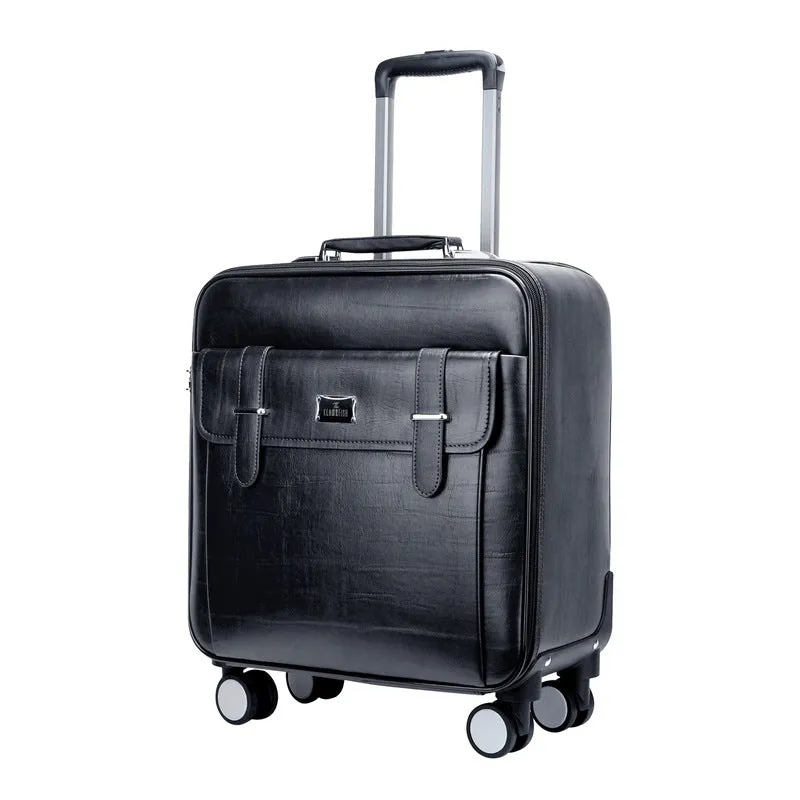 Clownfish Elite Series Laptop Trolley Bag | Overnighter Trolley Bags with Wheels for Travel | Business Cabin Crew Suitcase with Laptop Compartment | 18 inches| 29 litres | Black