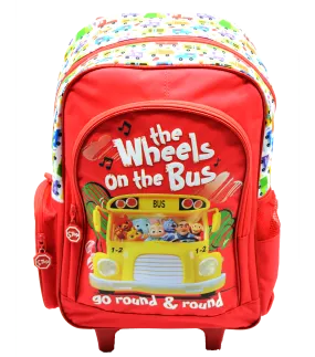 COCOMELON THE WHEELS ON THE BUS TROLLEY BAG W/2 COMPARMENT 16"