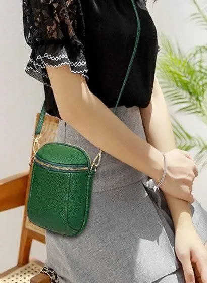 Compact Vegan Leather Crossbody Bag