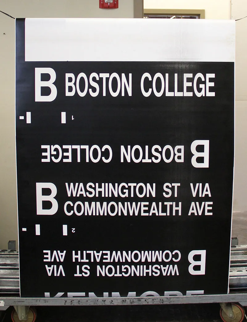 Complete MBTA Green Line Type 7 LRV Side Destination Roll Sign Curtain (AH-6624-1)