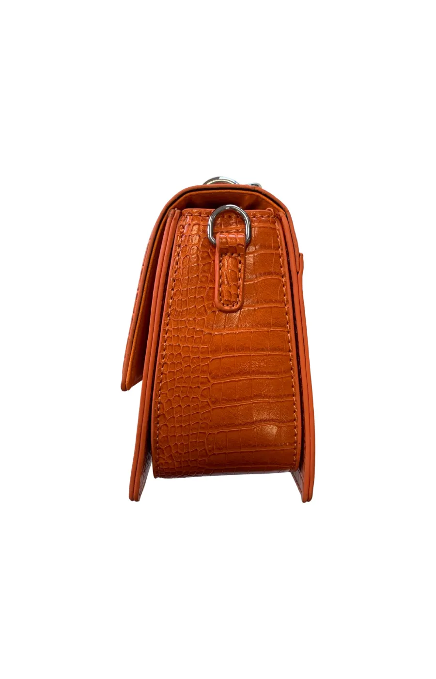 Crocodile Print Handbag in Orange