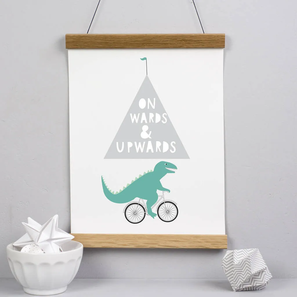 Cycling Dinosaur Print