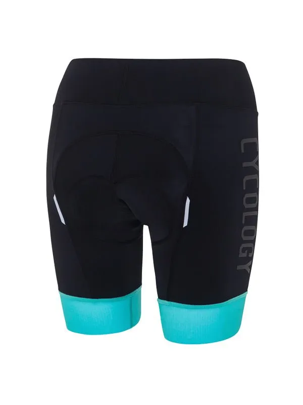 Cycology Women's Logo Cycling Shorts Black/Aqua