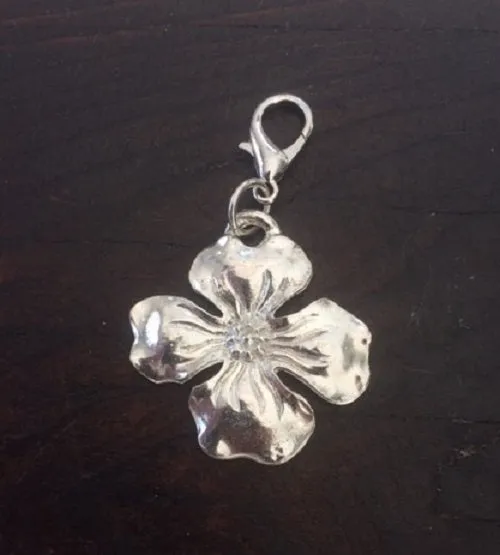 Dogwood Flower Bag Charm - Decorative Purse Charm