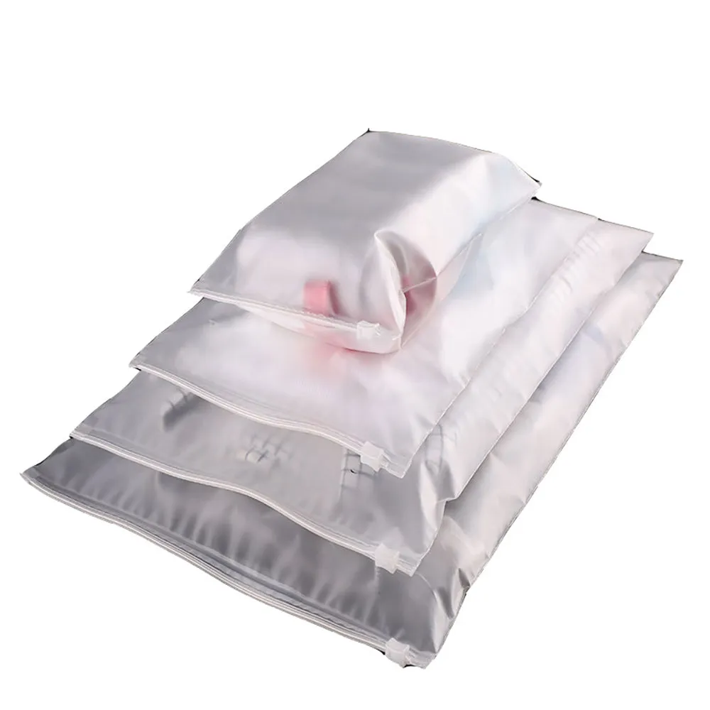 Double-sided matte frosted zipper bag thickened plastic translucent clothing storage wholesale EVA packaging bag CPE flat pocket 16 silk dustproof durable practical