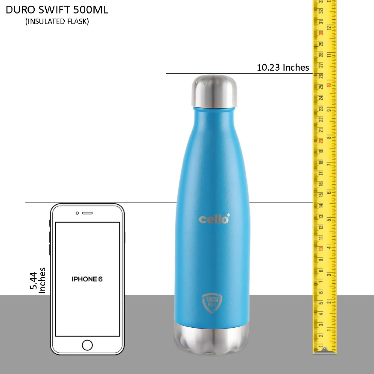 Duro Swift Flask, Vacusteel Water Bottle, 500ml