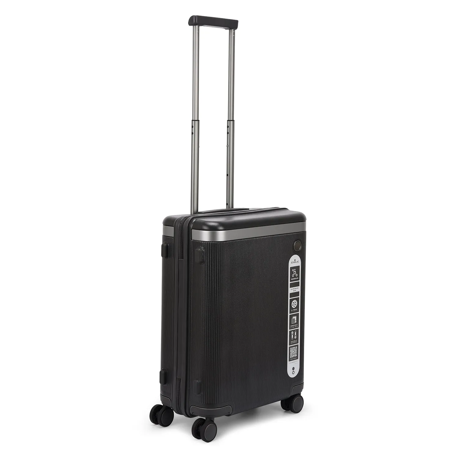 Echolac Dynasty 55cm Hardcase Non-Expandable 4 Double Wheel Cabin Luggage Trolley Vulcan Grey - PC142 20 VULCAN GREY