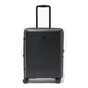 Echolac Forza 55cm Hardcase Expandable 4 Double Wheel Cabin Luggage Trolley Black - PW005 20 Black