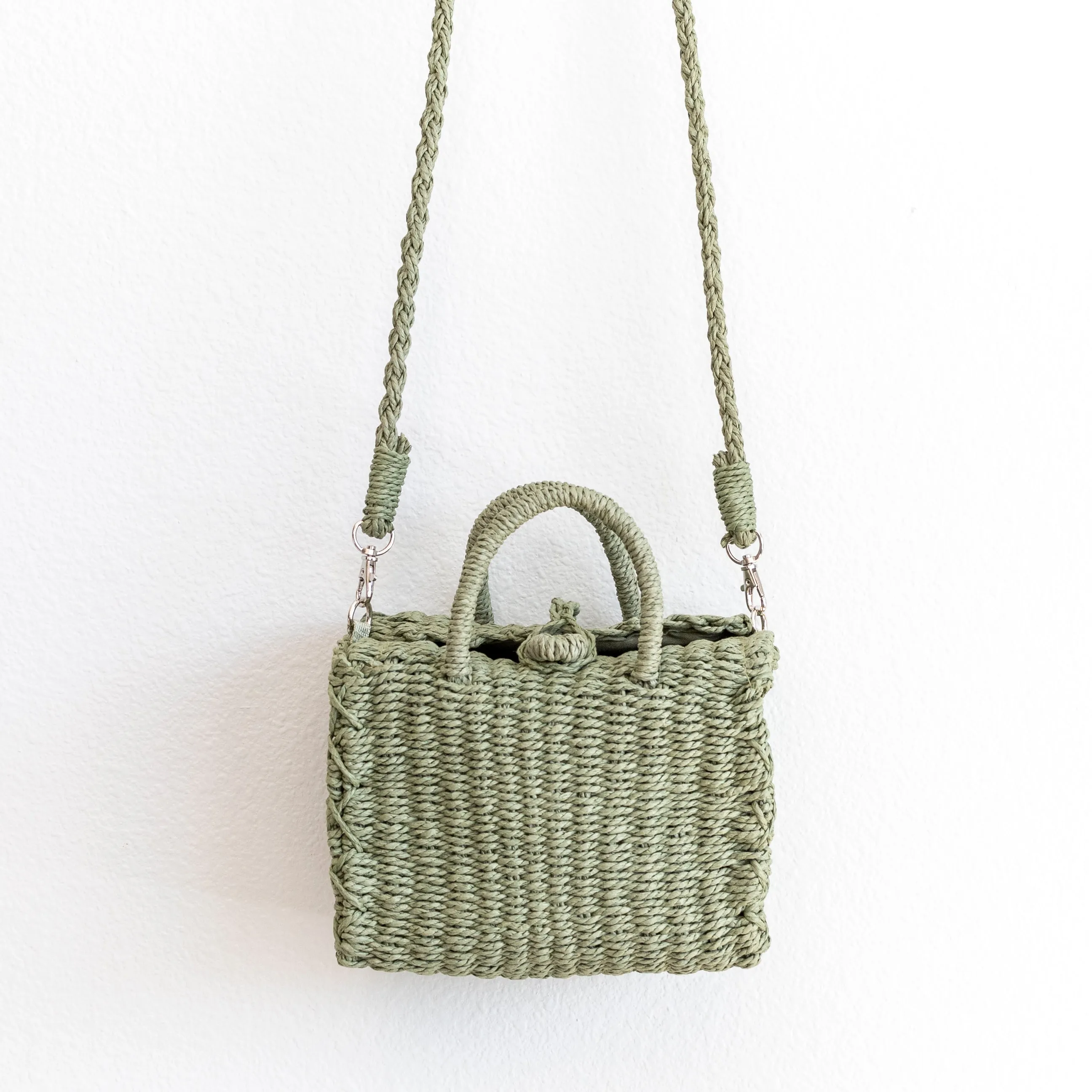 Elena Handbags Beach Straw Woven Box Crossbody Bag