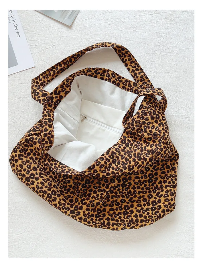 Elena Handbags Leopard Print Canvas Fashion Shoulder Bag