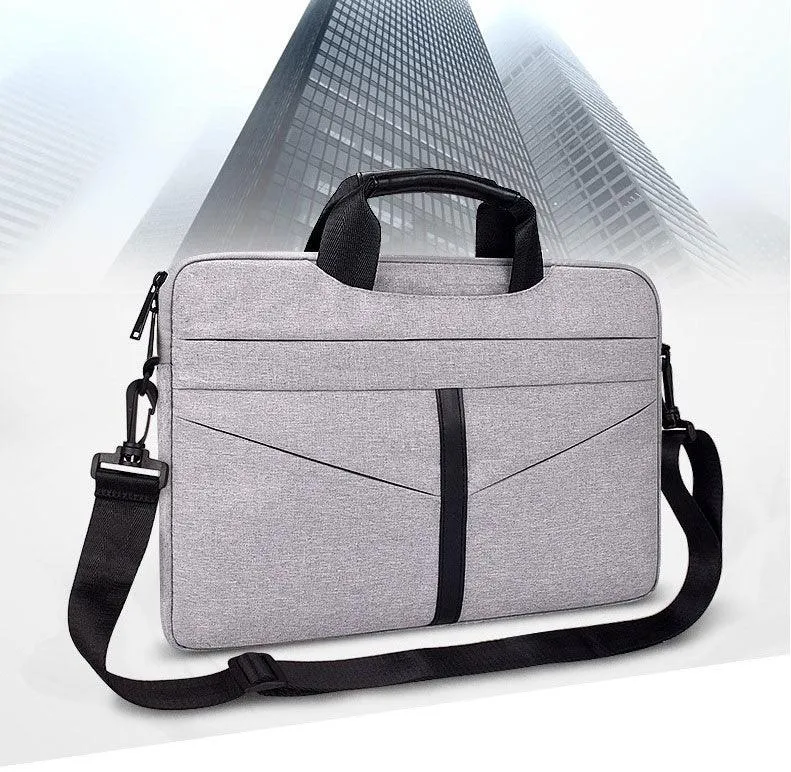 Executive Men's Zipper Designed Business Laptop Bag-Ash