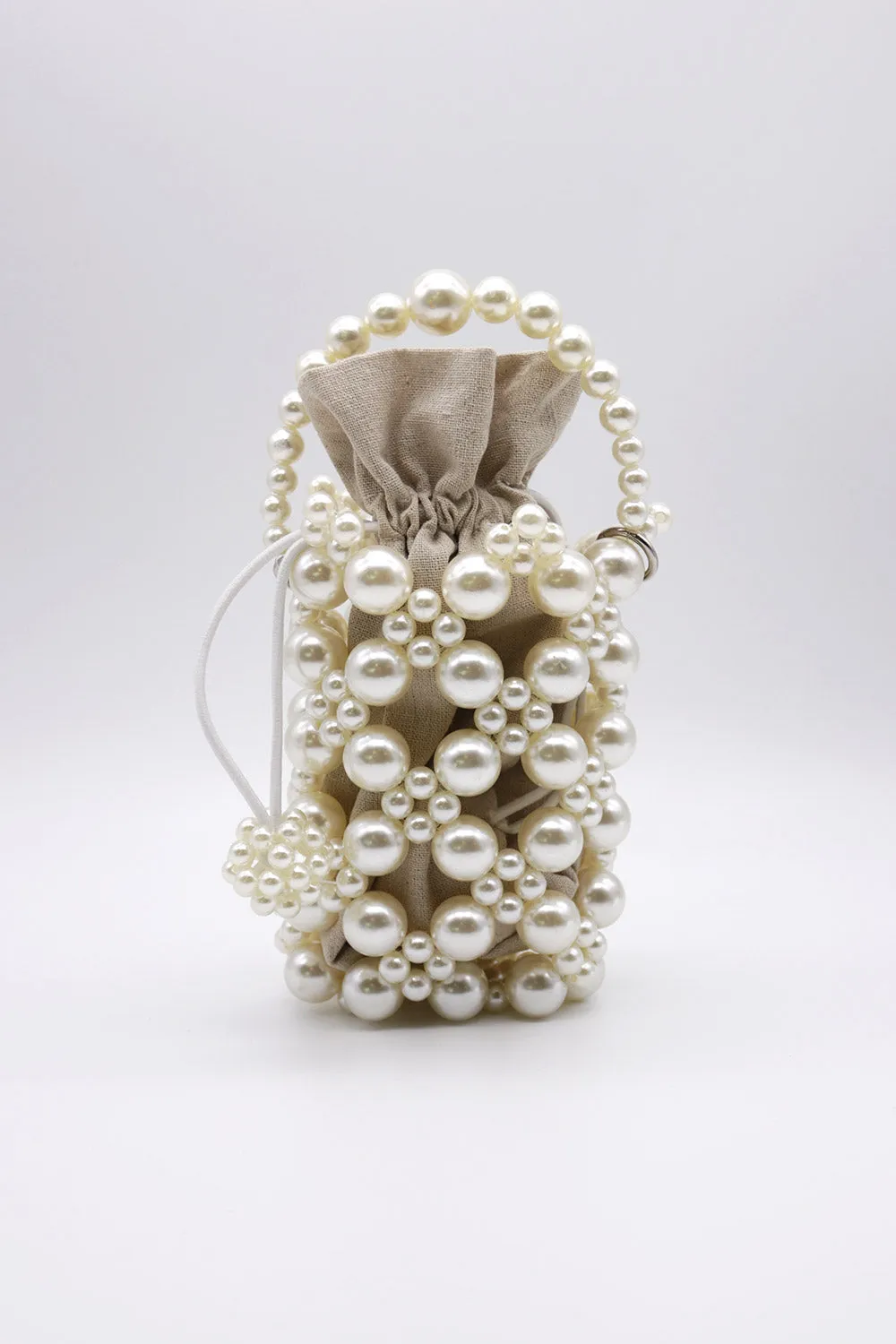 Faux Pearl Beaded Crossbody Bag