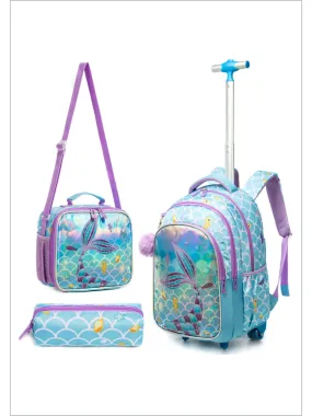 Fins and Dreams Mermaid Backpack Trolley Set