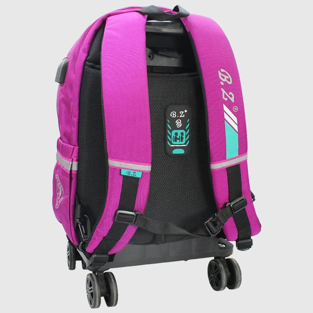 Fuchsia 18 Inches Trolley Backpack   Pencil Case