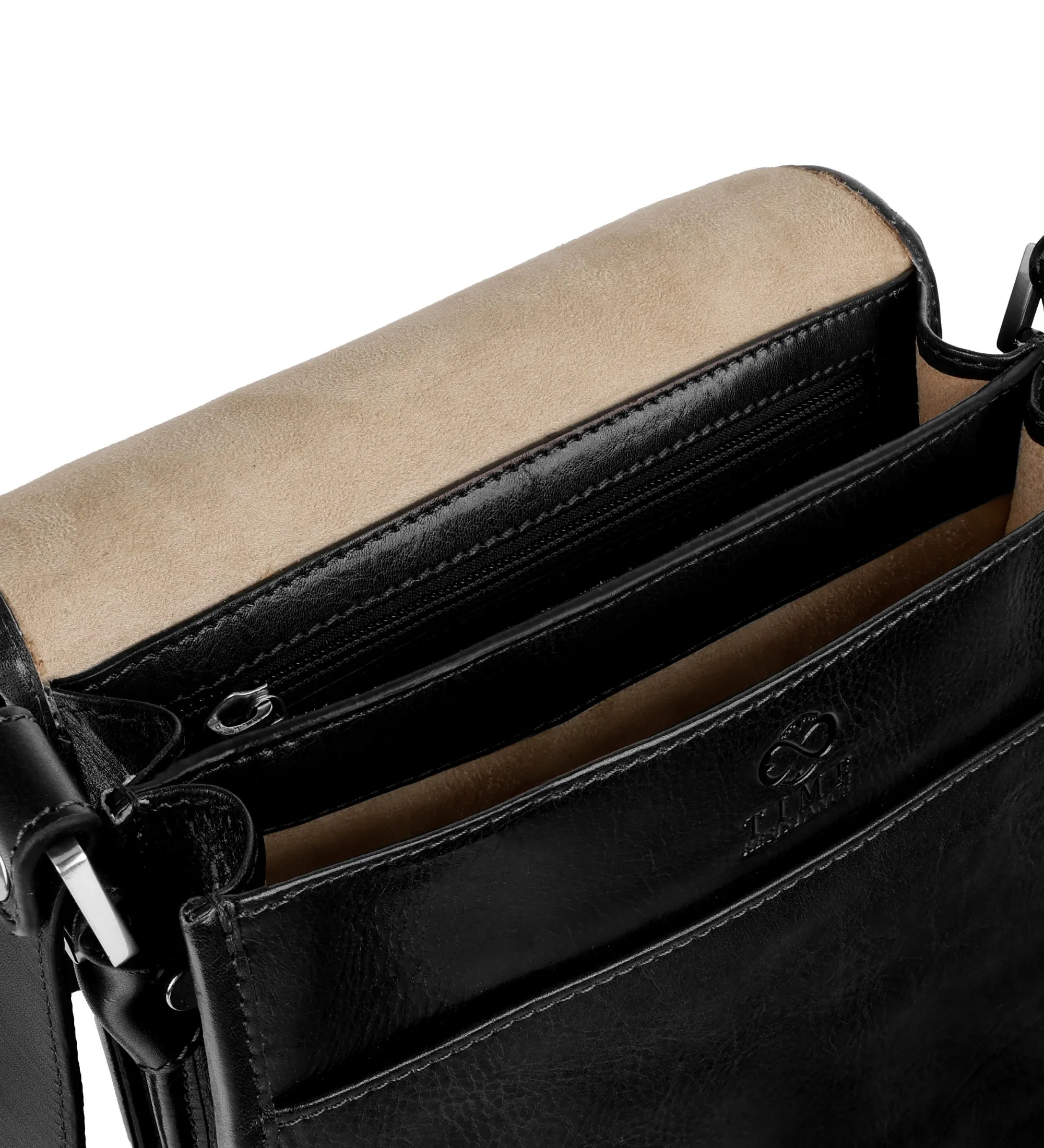 Full Grain Italian Small Leather Crossbody Messenger Bag - On The Road