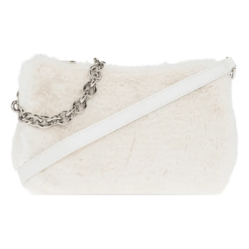 Furla Moon Fluffy Small Shoulder Bag - Cream