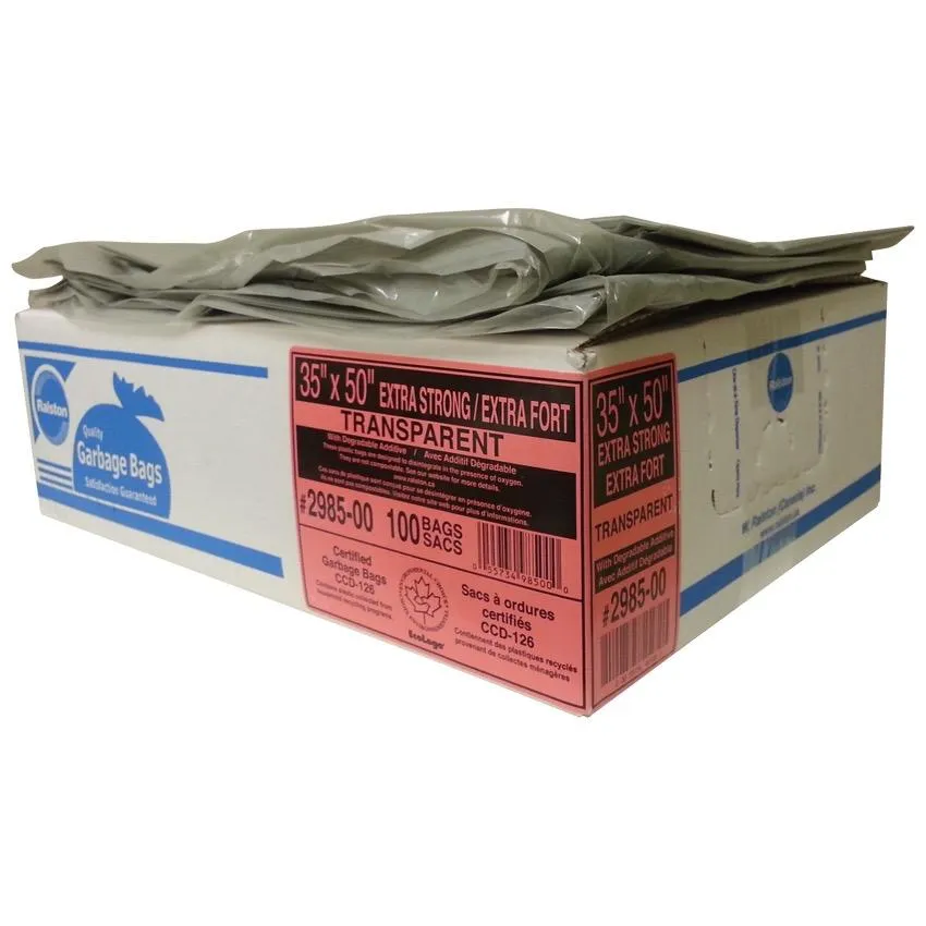 Garbage Bag Strong Clear 35 in X 50 in 125 Count 2975-00