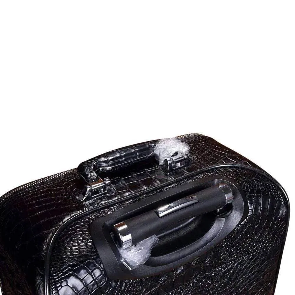 Genuine Crocodile Leather Luggage Roller Trolley Case 4 Spinner Wheels Travel Bags