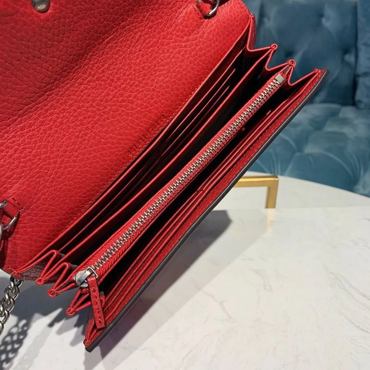 gg Dionysus Mini Chain Bag Hibiscus Red Metal-Free Tanned For Women 8in/20cm 401231 CAOGX 8990