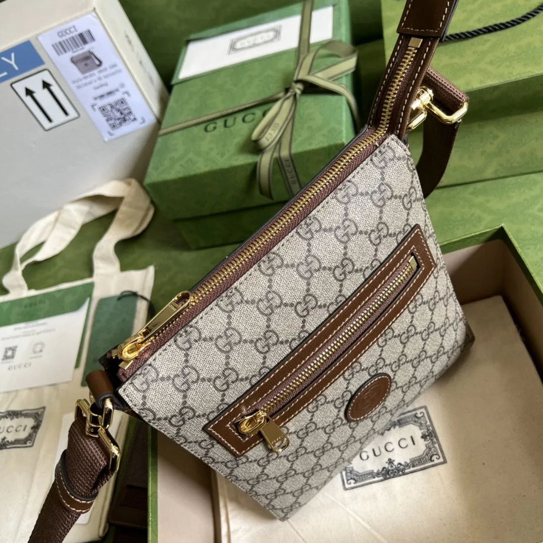 gg Supreme Messenger Bag Beige And Ebony gg Supreme Canvas For Women 9.3in/23.5cm gg 681021 92THG 8563