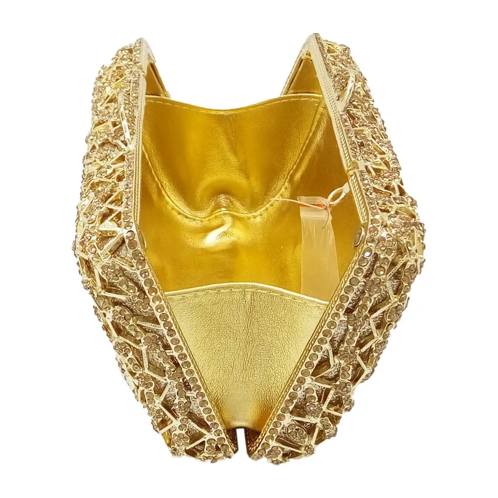 Gold Crystal Clutch Bag