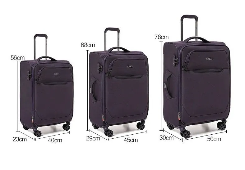 Grey Goby London Carry-On Luggage Suitcase 3Pcs Sets On Wheels Oxford Luggage 3006