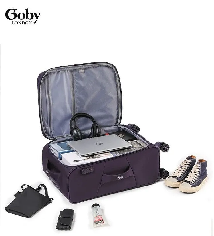 Grey Goby London Carry-On Luggage Suitcase 3Pcs Sets On Wheels Oxford Luggage 3006