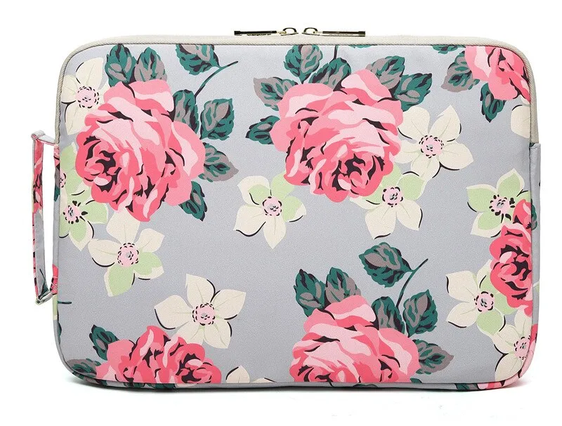 Grey Rose Laptop Sleeve Bag for Young Lady Handbag Sleeve Case Macbook Air Pro Bag